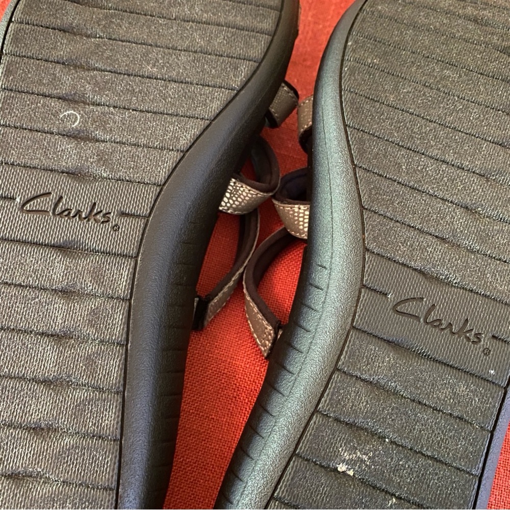 Clarks Cloudsteppers Glide Hi Iris Sandals Strappy Black Silver Women’s Size 10M - Picture 8 of 10